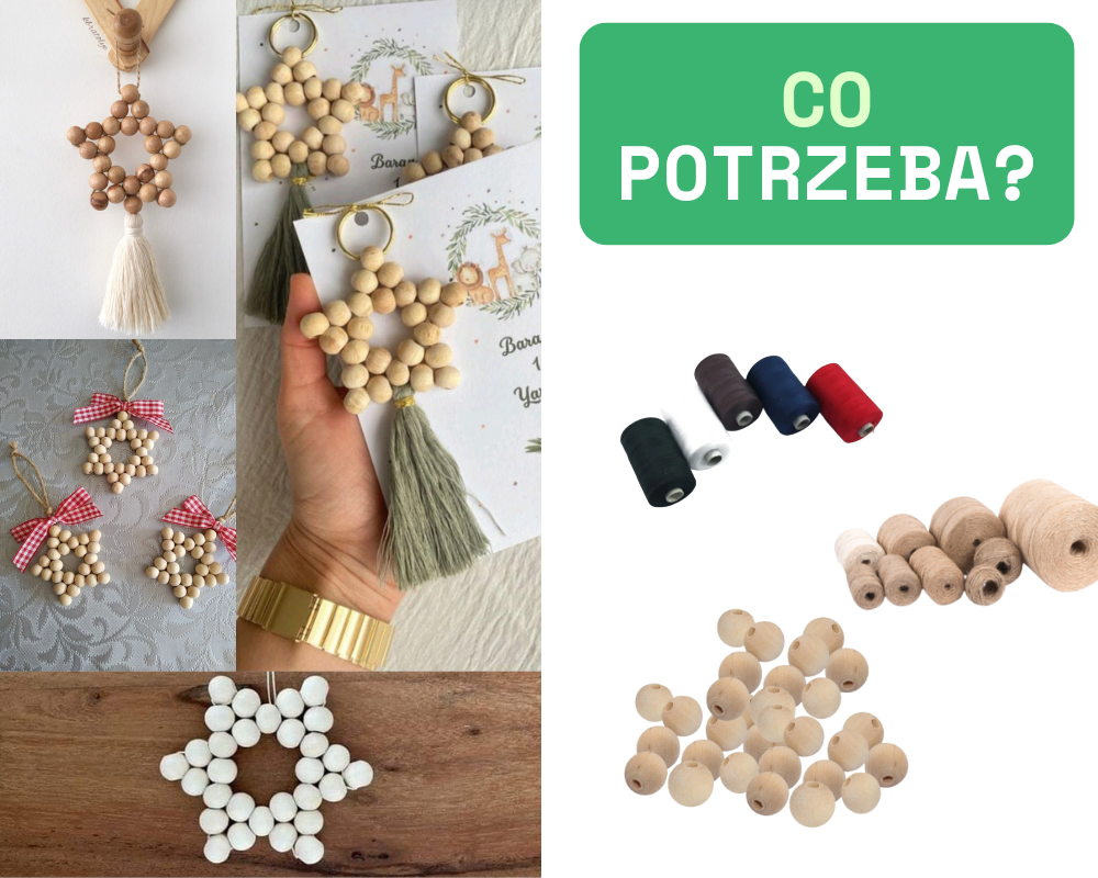Gwiazdy z drewnianych koralików, uzupełnione sznurkiem i chwostami, to jeden z efektów projektu „Kwitnący Dom”. Inicjatywa ta pokazuje, że wolontariat zdalny może być równie twórczy i wartościowy, jak tradycyjny wolontariat. W ramach wolontariatu Warszawa powstaje piękne, autorskie rękodzieło, które niesie radość i wsparcie innym.